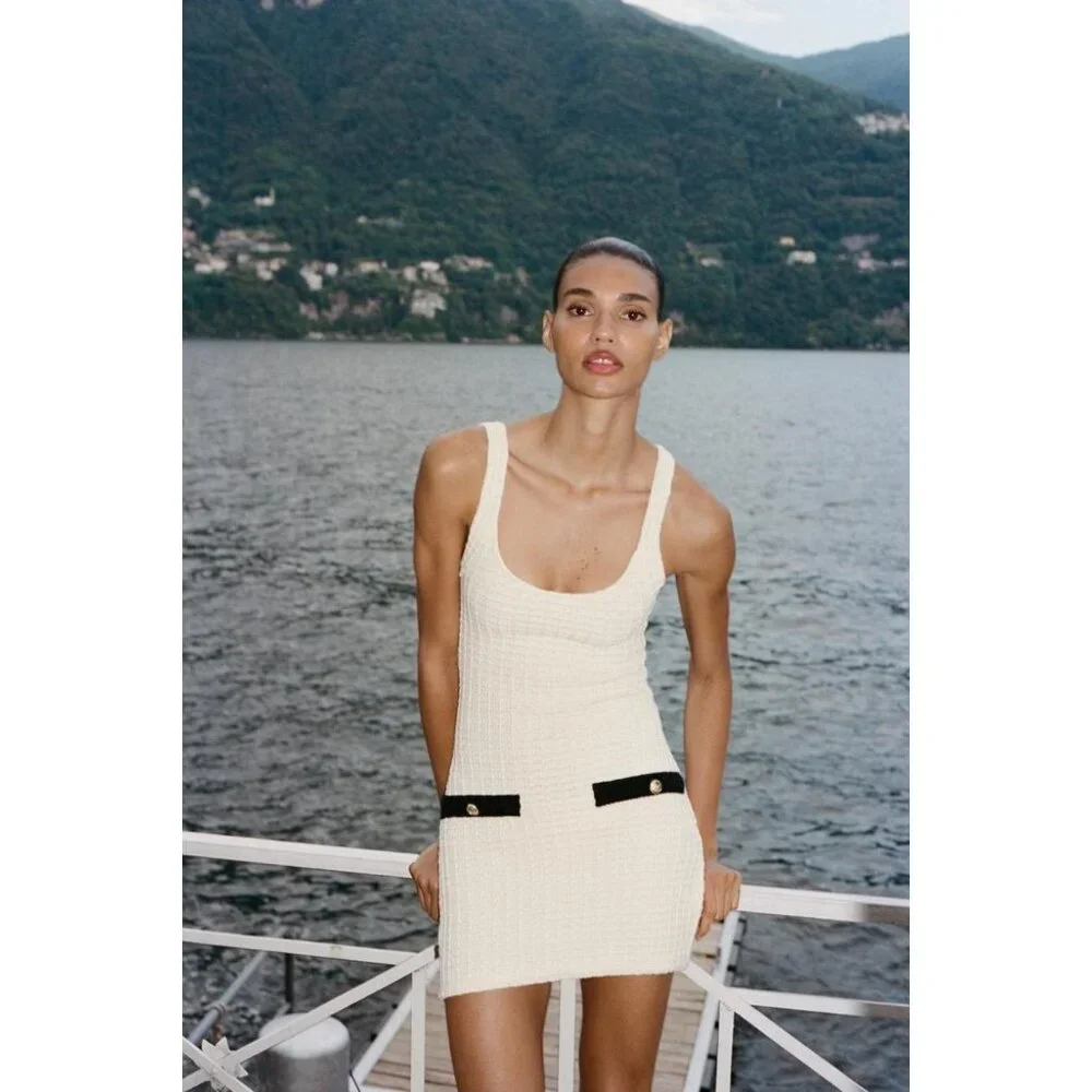 Zara White and Black Mini Dress - Picture 2 of 6